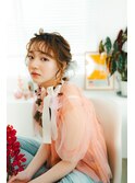 ツインテールリボンヘアセット梅田ヘアセットRicco