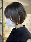 大人ショートボブヘアミルクティーベージュカラーグレイカラー◎