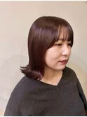 大人の外ハネ×色っぽボルドーカラー