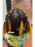 エクステ入りコーンロウヘアセット