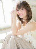 mod's天神/大人美人マロンベージュ小顔前下がりレイヤーカットa