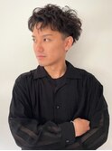 刈り上げショートツーブロック無造作ショートパーマ