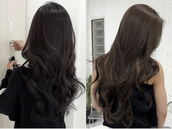 シーン(scene)の写真/【OPEN限定50%OFF】韓国カラーで色落ちまで可愛いを表現◎自慢のブリーチなしダブルカラーで幅広く対応！