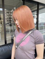 髪屋 紬 オレンジカラー×ケアブリーチ