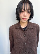 トリッカ 銀座(tricca)&nbsp;顔まわりレイヤー/暗髪ボブ/小顔/ナチュラルヘア