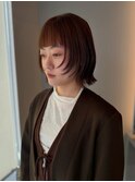 顎下ボブ×オレンジブラウン