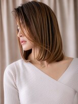 モッズヘア 越谷(mod's hair) 透明感ミルクティーブロンド金髪ワンレンボブディ20代30代X越谷