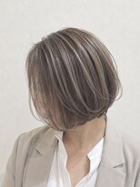 ウル(ulu)&nbsp;ボブ　白髪ボカシハイライト　５０代６０代　名東区美容室