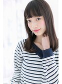 黒髪前髪パッツンうぶバング大人ガーリーエアストレートb1