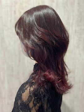 テトテ 門戸厄神店(tetote) 【tetote村山サロンスタイル】デザインカラー　カシスピンク