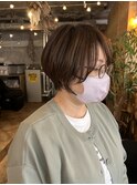 ベージュ大人ショート