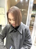 ミルクティーベージュ グレーベージュ タッセルボブ ミニボブ