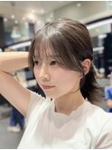 顔周りカット/前髪カット/グレージュカラー/韓国ヘア/阪急豊中