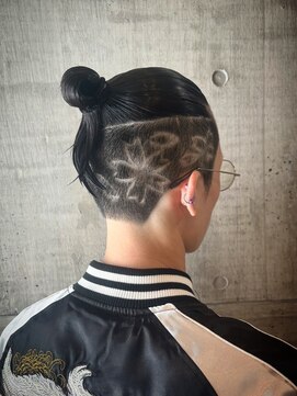 ビンゴ(BINGO) 1863渋谷メンズカットバリカンアートブラックヘアマンバン