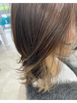 アンフィ 神奈川新町(Anphi)&nbsp;定番人気☆黄味消し★ミルクティーイヤリングカラー＆外ハネボブ