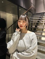 エヌ 大阪梅田店(enu)&nbsp;姫カットレイヤー/フェイスフレーミング/ホワイトブロンド #han