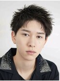 刈り上げアップバンクメンズビジネスヘアスパイキーショート