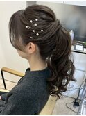 ドレスヘアお呼ばれヘアセット結婚式ヘアアレンジ
