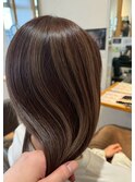 艶感ショコラブラウン×ナチュラルハイライト/髪質改善