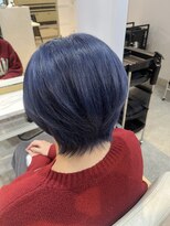 ウェーブ(WAVE)&nbsp;ウルフ風/ネイビーブルー/レイヤーボブ