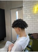 針金パーマ　アフロ