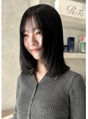 ＊黒髪ストレートロングレイヤーミディアム髪質改善ストレート