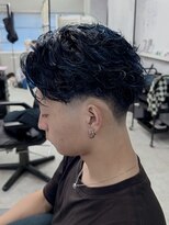 メンズサロンロス(LOSS) 青メッシュ×テーパーフェザー