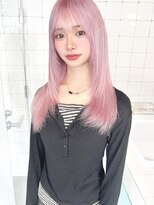 フウ(fuh)&nbsp;ピンクカラー/レイヤーカット/10代20代/ハイトーン/ピンク