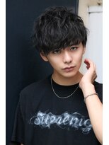 ネイビー(NAVY)&nbsp;ソフトツイストスパイラルパーマ無造作ラフグランメゾンマッシュ