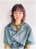 プラムピンクなレイヤーパーマ