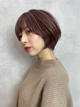 ベック ヘアサロン(BEKKU hair salon) 大人の可愛さ弾けるショートボブ☆柔らかピンクベージュ