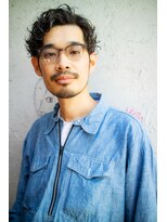 ボンド 三軒茶屋(Bond)&nbsp;かき上げバング×ウェーブパーマ【三軒茶屋 メンズカット】