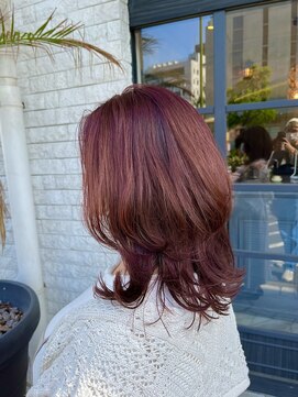 シャル 平塚(shalu) ブリーチなしローズピンクレイヤー【高綱】