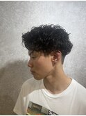 MEN’S HAIR/ブルーブラック/フェザーパーマ/本八幡