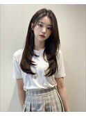 韓国人風小顔レイヤースタイル