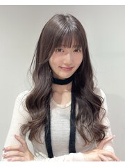 韓国風パーマ/コテ巻き風パーマ/髪質改善/グレージュ/韓国