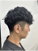 メンズカットツイストスパイラルパーマニュアンスパーマショート