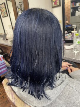 ぱ~ま屋 おおさき 暗髪ブルーカラー