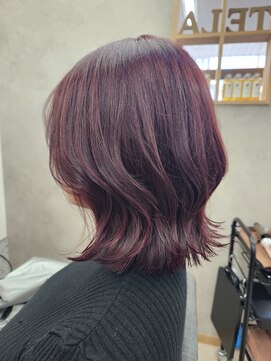 テーラヘアー 土気あすみが丘店(TELA HAIR) チェリーピンク×くびれボブ