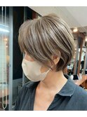 ◇大人可愛い20代30代40代50代前下がりショートボブ丸みショート