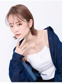 切りっぱなしボブ/外ハネ/透明感カラー/ブリーチなし