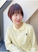 前髪長め大人小顔ショート30代40代50代　藤沢
