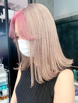 アルバム 銀座(ALBUM GINZA) ミディアおくれ毛ミルクティーハイトーン美髪_ba360352