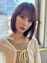 ラフ 新宿(Laff) /切りっぱなしボブ/縮毛矯正/髪質改善/アプリコットオレンジ