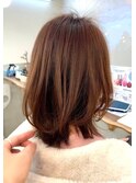 くびれミディアムレイヤーボブ☆髪質改善/艶髪/ベージ ユ