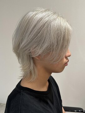 メンズカラー ウォルト 名駅店(walt) 【walt】山田 恭輔 ホワイトシルバー ウルフカット