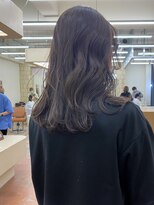 パークレーン アイス イヴェン(park lane ICI yeven) ブリーチなしロングレイヤーボブダブルカラー春カラーグレージュ