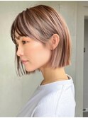 ワンホンレイヤー/ミルクティーブロンド/ダークブルー/荻窪