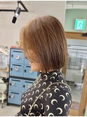 横浜ボブケアブリーチダブルカラータッセルボブ切りっぱなしボブ