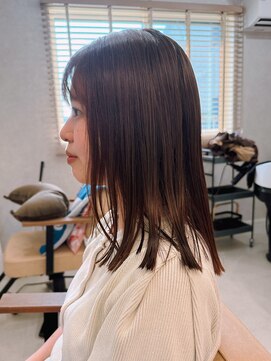 ＨＡＩＲ　ＭＥＮＯＵ さらつやチョコレートブラウンのナチュラルボブ